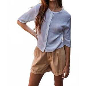 NEW BY TOGETHER sofia short sleeve cardigan in cream